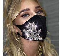 IYOU brillant cristal mascarade masque noir brillant strass masques faciaux bling balle partie bouche couverture Costume paillettes décoration masque bijoux pour femmes et filles