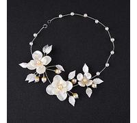 IYOU Fleur Fille Cheveux Accessoires Argent Fleur perle Bandeau Feuille Anniversaire communion Morceau de cheveux pour Princesse Costume Mariage (Argent)