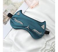 IYOU Glossy Soie Dormir Masques Vert Animal Soie Oeil Couvrir Satin Soie Chat Imprimé Dormir Oeil Masques de sommeil Nuit Dormir Voyage Sieste Oeil Couvrant Pour Femmes et filles