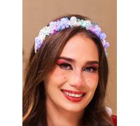 IYOU Lumineux Serre-tête Bleu Cristal Led Bandeaux pour Cheveux Perles Brillant Parti Rave Accessoires de Cheveux pour Femmes