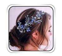 IYOU Mariée Mariage Cheveux Vigne Bleu Cristal Morceau de cheveux Perles Bandeau Bal de Promo Demoiselle D'honneur Accessoires pour Cheveux pour Femme