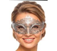 IYOU Masque Masquerade Masqué Argenté pour Femmes Masques Bal Masque Vénitien Strass