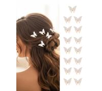IYOU Petite Barrette Papillon Épingles à Cheveux Doré Strass Accessoires Mariage Communion Cristal pour Femmes (15 Pièces)