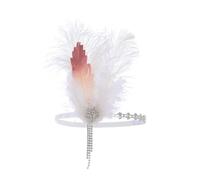 IYOU Serre-tête Gatsby Plumes des années 1920 Bandeau Flapper Cristal Blanc Scintillant Accessoire Cheveux Vintage Parti Bal de fin d'année Mariage pour Femmes