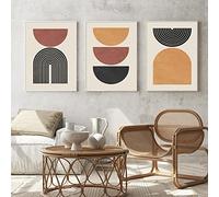 iYoucase Abstrait géométrique affiches Toile tableau peinture arche milieu du siècle Murale Art moderne Tableaux salon intérieur Decoration de la maison 50x70cmx3 sans cadre