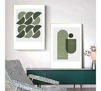 iYoucase Abstrait géométrique Murale Art style scandinave vert affiche Toile tableau peinture moderne Tableaux salon Decoration de la maison 40x60cmx2 sans cadre