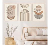 iYoucase Boho Murale Art Abstrait Géométrique Affiches Beige Rainbow Leaves Toile tableau Peinture Murale Tableaux Salon Intérieur Decoration À La Maison 40x60cmx3 Sans Cadre
