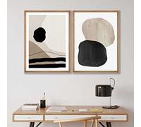iYoucase Minimaliste Murale Art Abstrait Géométrique Affiches Et Gravures Moderne Toile tableau Peinture Tableaux Salon Cuisine Decoration De La Maison 50x70cmx2 Sans Cadre