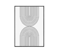 iYoucase Noir Et Blanc Murale Art Scandinave Ligne Géométrique Affiches Imprimer Minimaliste Toile tableau Peinture Murale Tableaux Salon Decoration À La Maison 50x70cm Sans Cadre