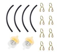 Iyowei 2 Ensembles De Kit De Filtre à Essence, 4pcs Tuyau De Carburant en Ligne 2pcs Filtre à Carburant Moto Et 8pcs Clips De Tuyaux Carburant en Ligne
