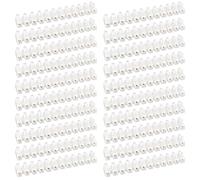 Iyowei 20PCS Barrette Connexion Electrique, Bloc de Jonction Electrique, Sucre Electrique Double Rangée pour Fils de Raccordement, Appareils Électriques, Armoires Électriques, Blanc