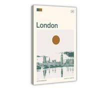 IYQTAGGH Impression sur toile de voyage à Londres, Angleterre - Décoration murale pour salon, chambre à coucher - 50 x 75 cm