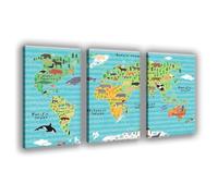 IYQTAGGH Impression sur toile éducative Atlas d'animaux - Décoration murale pour salon, chambre à coucher - 30 x 45 cm