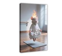 IYQTAGGH Poster abstrait sur toile représentant un rat flamme, une méditation, une décoration pour chambre à coucher, bureau, chambre, cadeau, 20 x 30 cm