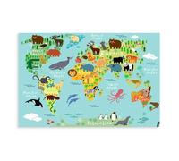IYQTAGGH Poster éducatif Atlas animal sur toile Décoration de chambre à coucher Bureau Chambre Cadeau 60 x 90 cm