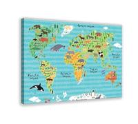 IYQTAGGH Poster éducatif sur toile Atlas des animaux - Décoration pour chambre à coucher, bureau, chambre - Cadeau - 60 x 90 cm