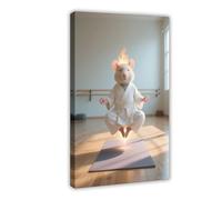 IYQTAGGH Poster rétro sur toile motif rat flamme, méditation, décoration de chambre, bureau, chambre, cadeau 30 x 45 cm