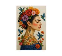 IYQTAGGH Poster sur toile portrait de Frida Kahlo - Décoration pour chambre à coucher, bureau, chambre - Cadeau - 50 x 75 cm