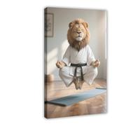 IYQTAGGH Poster sur toile représentant le lion et la méditation - Pour chambre à coucher, bureau, chambre - Cadeau - 40 x 60 cm