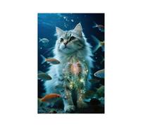 IYQTAGGH Poster sur toile représentant un chat persan des mers profondes (1) - Décoration de chambre à coucher, bureau, chambre, cadeau - 50 x 75 cm