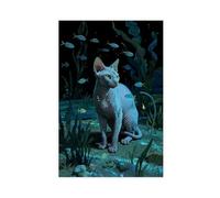 IYQTAGGH Poster sur toile représentant un chat sphynx des mers profondes (1) - Décoration murale pour salon, chambre à coucher - 40 x 60 cm