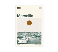 IYQTAGGH Poster sur toile Voyage à Marseille, France - Décoration de chambre à coucher, bureau, chambre - Cadeau 30 x 45 cm