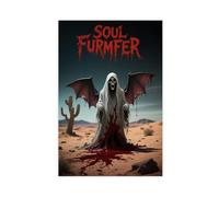 IYTAFGYT Impression sur toile Death Terror Grim Reaper Soul Furnace Vampire Bat 40 x 60 cm