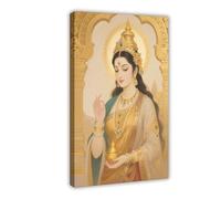 IYTAFGYT Lakshmi, Poster sur toile déesse hindoue, décoration murale, 50 x 75 cm
