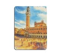 IYTAFGYT Poster rétro Sienna Piazza Del Campo en métal - Décoration murale - 30 x 40 cm