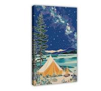 IYTAFGYT Poster sur toile de camping au bord du lac 30 x 45 cm