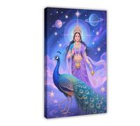 IYTAFGYT Poster sur toile Hindouisme Lakshmi paon cosmique pour décoration de chambre à coucher, cadeau 40 x 60 cm
