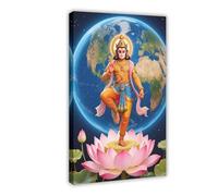 IYTAFGYT Poster sur toile Lord Hanuman de l'Hindouisme Lotus Univers Impression sur toile 30 x 45 cm