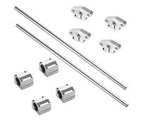 iYueMps 2 set Tige inox 8mm Diamètre 200mm Longueu,φ8mm Tige Acier Inox Guide Linéaire,Linéaire Motion Roulement SCS8UU,Support Horizontal d'arbre Linéaire SHF8 de Pour Imprimante 3D CNC DIY
