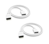 iYueMps 2pcs 0,3m Câble d'extension Bande LED RGB Rallonge de Ruban LED Extension Cable 4 Broches Extenseur Câble pour SMD 5050 3528 2835 RGB Strip, Blanc
