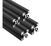 iYueMps 4 pièces 500mm 2020 V Profilés en Aluminium Noir Norme Européenne Rail Linéaire Extrusion Aluminium 2020 V-Slot Pour Imprimante 3D et Machine CNC