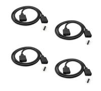 iYueMps 4pcs 0,5m Câble d'extension Bande LED RGB Rallonge de Ruban LED Extension Cable 4 Broches Extenseur Câble pour SMD 5050 3528 2835 RGB Strip, Noir