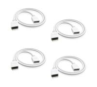iYueMps 4pcs 0,5m Câble d'extension Bande LED RGB Rallonge de Ruban LED Extension Cable 4 Broches Extenseur Câble pour SMD 5050 3528 2835 RGB Strip, Blanc