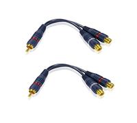 iYueMps Câble Répartiteur RCA Adaptateur 15cm RCA 1 Mâle à 2 Femelles Y Câble pour Caisson de Basses, Haut-Parleur, AV,Home Cinéma - 2Pack