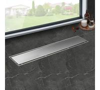 iYueMps Caniveau de Douche 80 cm, 2 en 1 Caniveau Douche Italienne Extra Plate,Acier INOX, Avec Siphon à Bloqueur D'odeurs et Filtre à Cheveux,Drainage Rapide