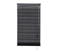 iYueMps Stores vénitiens noirs 80 cm x 220 cm en aluminium pour fenêtre à clipser ou tourbillonner, solides, découpables, faciles à installer, lattes de 25 mm pour bureau, maison