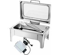 IYUESQ Buffets Chauffants 9L/13L en Acier Inoxydable, Buffet Chauffant électrique, Chauffe-Plats rectangulaires, hotte hydraulique ~/