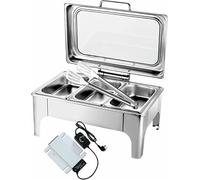 IYUESQ Buffets Chauffants 9L/13L en Acier Inoxydable, Buffet Chauffant électrique, Chauffe-Plats rectangulaires, hotte hydraulique ~/