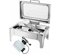 IYUESQ Buffets Chauffants 9L/13L en Acier Inoxydable, Buffet Chauffant électrique, Chauffe-Plats rectangulaires, hotte hydraulique ~/