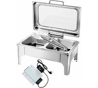 IYUESQ Buffets Chauffants 9L/13L en Acier Inoxydable, Buffet Chauffant électrique, Chauffe-Plats rectangulaires, hotte hydraulique ~/