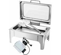IYUESQ Buffets Chauffants 9L/13L en Acier Inoxydable, Buffet Chauffant électrique, Chauffe-Plats rectangulaires, hotte hydraulique ~/