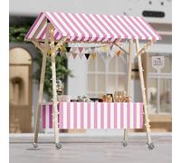IYUESQ Chariot de Vente Mobile pour événements Alimentaires et de Glaces, Stand de Vente à baldaquin, Chariot à Pousser pour la Vente de Fruits et de Fleurs, kiosque à Hot-Dogs en Bois pl