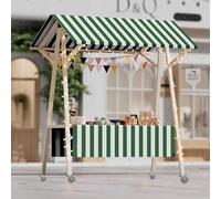 IYUESQ Chariot de Vente Mobile pour événements Alimentaires et de Glaces, Stand de Vente à baldaquin, Chariot à Pousser pour la Vente de Fruits et de Fleurs, kiosque à Hot-Dogs en Bois pl