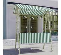 IYUESQ Chariot Pliable pour Hot-Dogs avec auvent et Parasol, Chariot de Vente de Bonbons en Bois pour marché Fermier/Rue, Stand de Desserts pour Glaces/Jouets (Vert, Largeur 120 cm)
