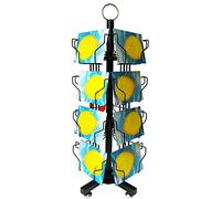 IYUESQ Présentoir Rotatif XXIOJUN pour Cartes de vœux - 16 Compartiments, présentoir pour Cartes Postales, Organiseur pour Livres, CD, DVD et brochures, Montage Facile (Couleur : Noir, Ta