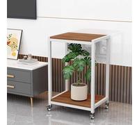 IYUESQ Support d'aquarium à roulettes pour Plantes en Pot, étagères en Bois pour Coin de Maison, Support Robuste pour Plantes Aquatiques, Plateau de Table pour Bureau (Noyer, 80 x 40 cm).